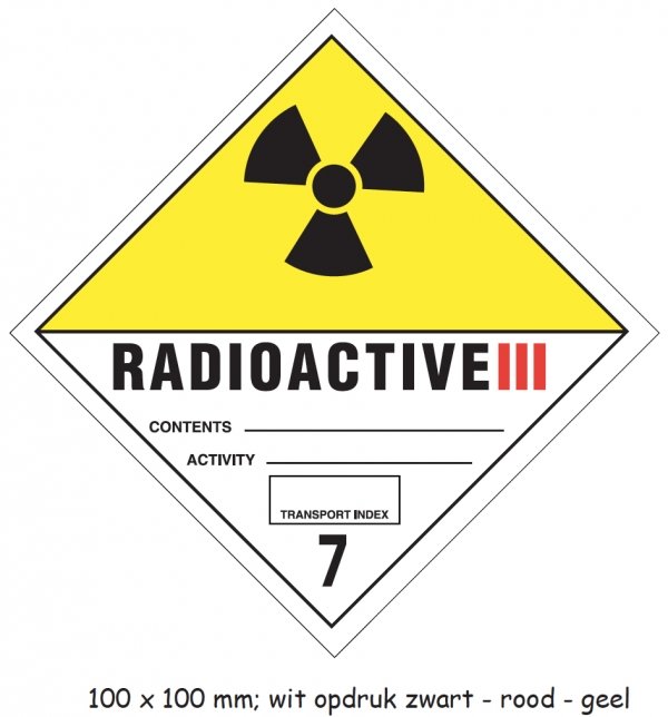IMO etiketten -  IMO/IATA 7.3 Radioactive III PP