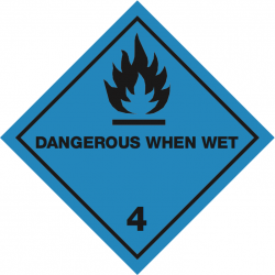 IMO etiketten -  IMO/IATA 4.3 Dangerous when wet