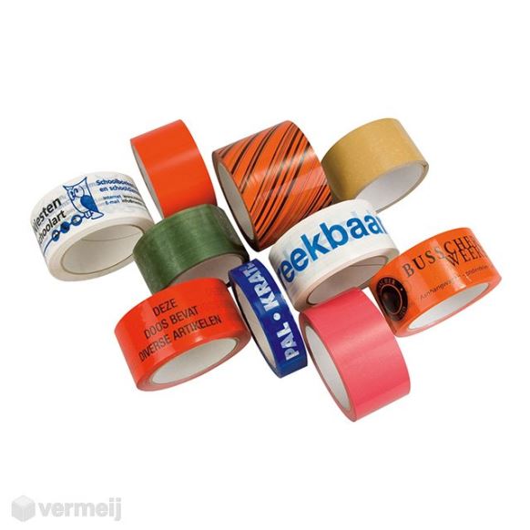Bedrukt tape - Tape Bedrukt 1 kleur      50 mm x 66 mtr. PP