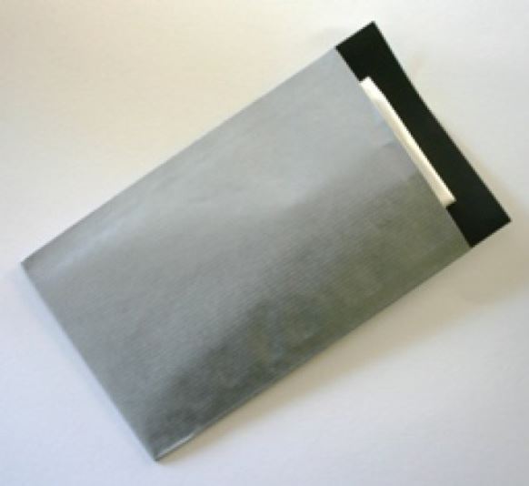 Papieren zakken - Papieren zak zilver zwart 7 x 13 cm à 1000 st