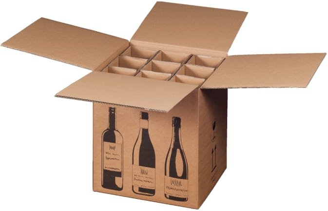 Fles verzendverpakking wijn 31.6 x 30.5 x 36.8 cm tbv 9 flessen