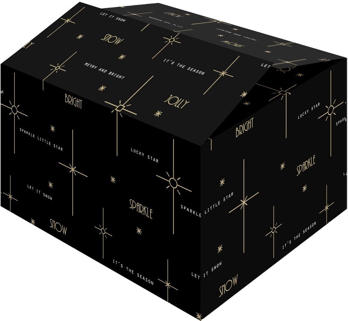 Geschenkdozen - Bright zwart afm. 35 x 31.5 x 17 cm