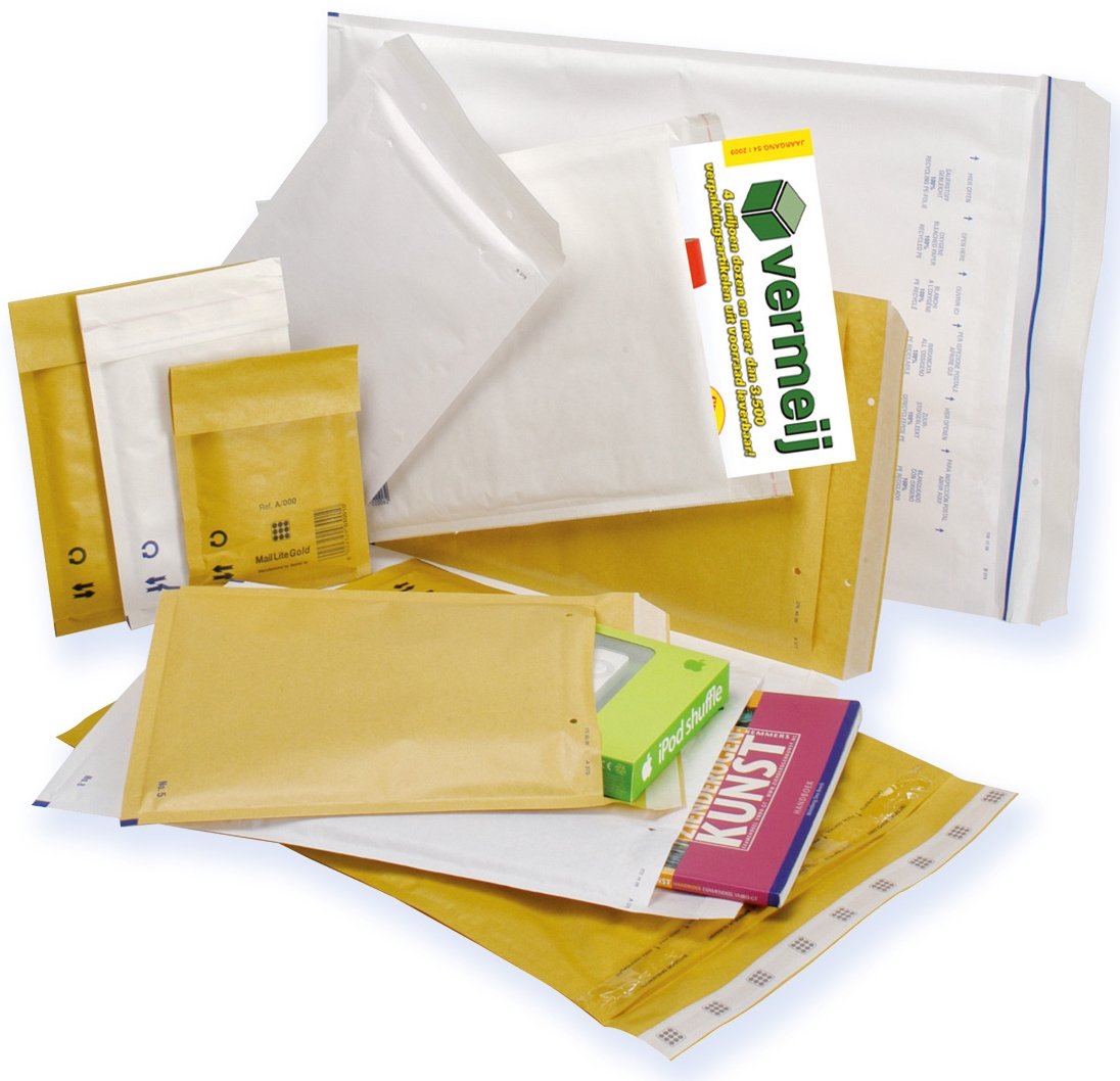 Luchtkussen enveloppen met zelfklevende sluiting - Luchtkussen envelop 11.5 x 21.5 cm nr. B00 Bruin à 200 st