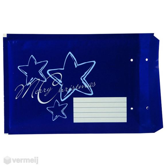Luchtkussen enveloppen met zelfklevende sluiting - Luchtk. env. 4, afm. 18 x 26.5 cm Merry christmas blauw à 100 st