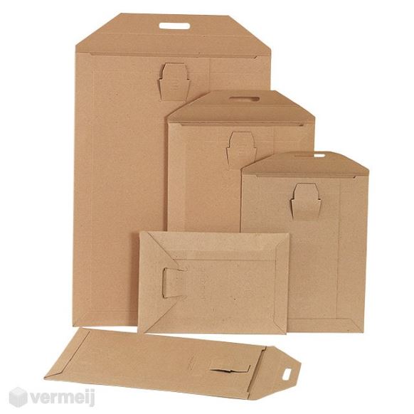 Kartonnen enveloppen - Postpac kartonnen envelop 32 x 45.5 cm A3 BRUIN à 100 st