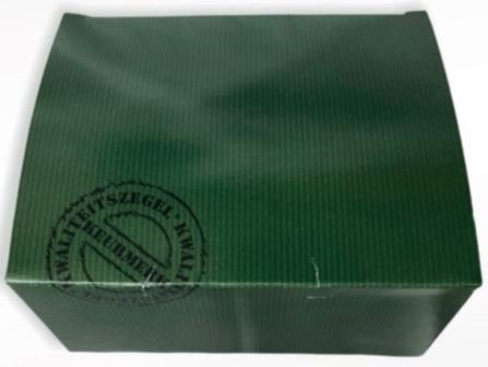 Massieve en duplex dozen - Massieve doos groen met streep 12.5 x 10.5 x 6 cm MA 713 400