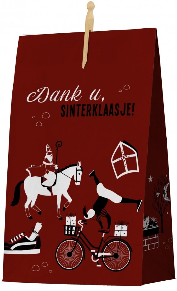 Papieren zakken met decoratieve bedrukking -  Sinterklaas